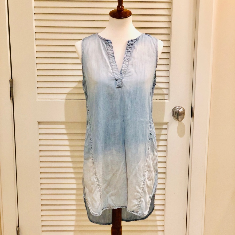 Jean V Neck Shift Dress